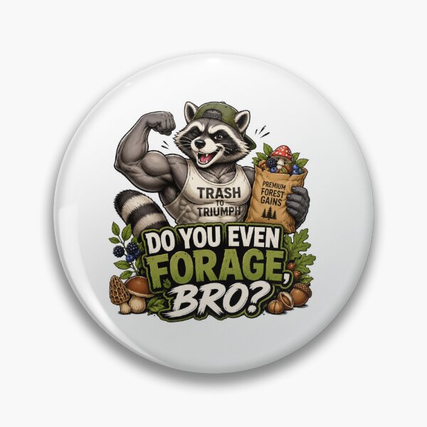 Item preview, Do You Even Forage Bro? Funny Muscular Raccoon Gym Sticker designed and sold by Sticker vibes.co.