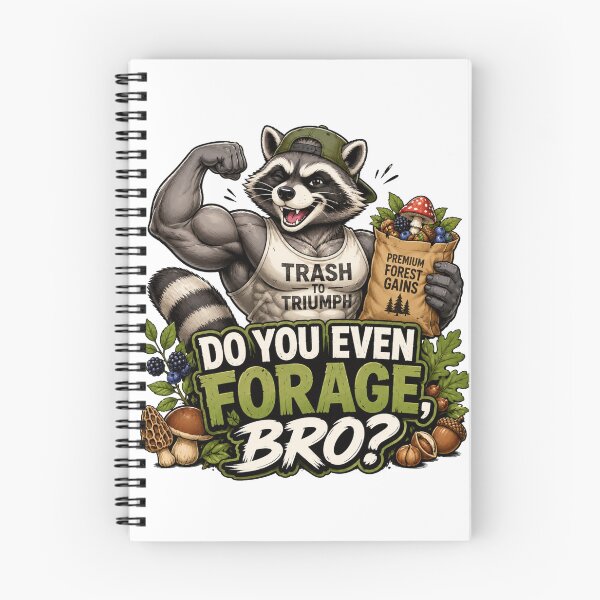 Item preview, Do You Even Forage Bro? Funny Muscular Raccoon Gym Sticker designed and sold by Sticker vibes.co.