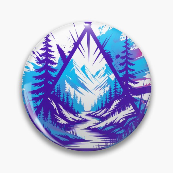 Item preview, Neon Mountain Forest Graphic Illustration - Abstract Trash Polka Nature Landscape designed and sold by Gabe1983.