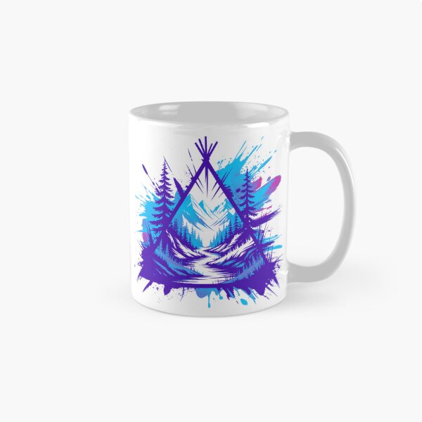 Item preview, Neon Mountain Forest Graphic Illustration - Abstract Trash Polka Nature Landscape designed and sold by GabeMountainArt.