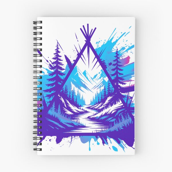 Item preview, Neon Mountain Forest Graphic Illustration - Abstract Trash Polka Nature Landscape designed and sold by GabeMountainArt.