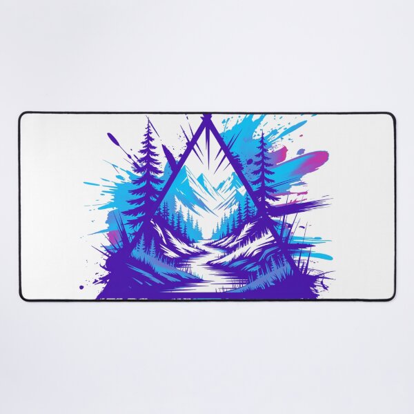 Item preview, Neon Mountain Forest Graphic Illustration - Abstract Trash Polka Nature Landscape designed and sold by Gabe1983.