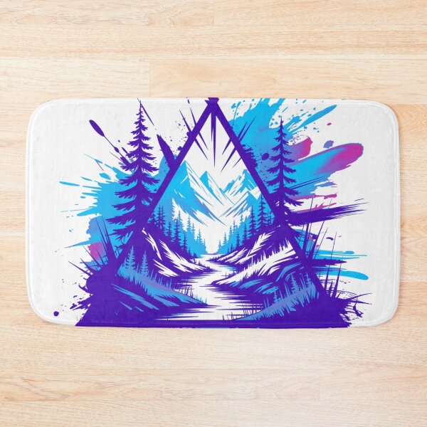 Item preview, Neon Mountain Forest Graphic Illustration - Abstract Trash Polka Nature Landscape designed and sold by Gabe1983.