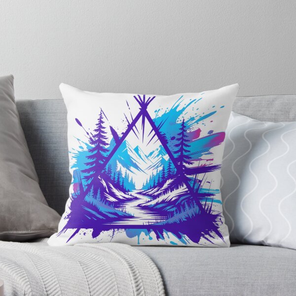 Item preview, Neon Mountain Forest Graphic Illustration - Abstract Trash Polka Nature Landscape designed and sold by GabeMountainArt.