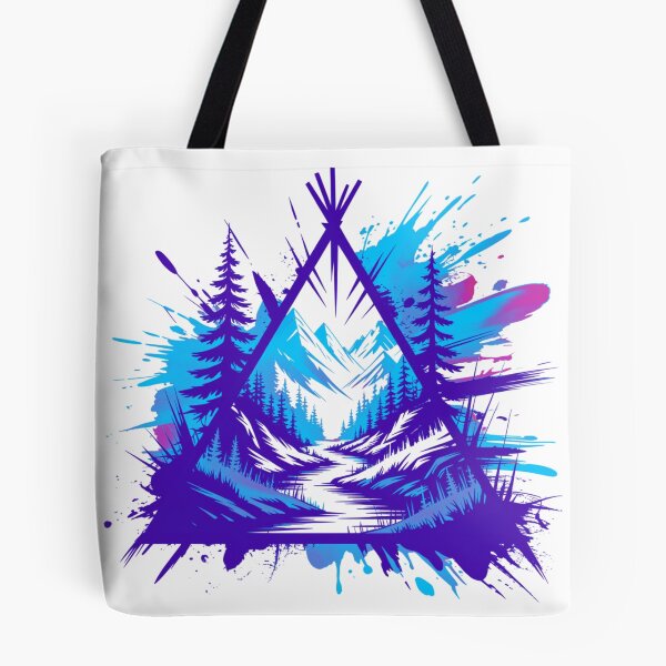 Item preview, Neon Mountain Forest Graphic Illustration - Abstract Trash Polka Nature Landscape designed and sold by Gabe1983.