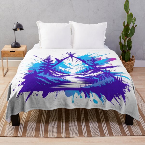 Item preview, Neon Mountain Forest Graphic Illustration - Abstract Trash Polka Nature Landscape designed and sold by GabeMountainArt.