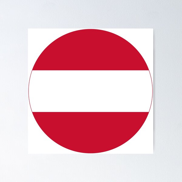 Aperçu de l'œuvre Icône ronde du drapeau autrichien | Élément de bouton circulaire du drapeau autrichien créée et vendue par NTGUILTY.