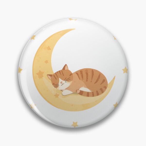Item preview, Sleeping Cat on Crescent Moon designed and sold by redblink store.