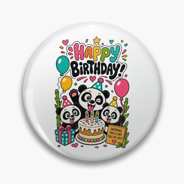 Item preview, Happy Birthday - Pandas designed and sold by BrambleBox.
