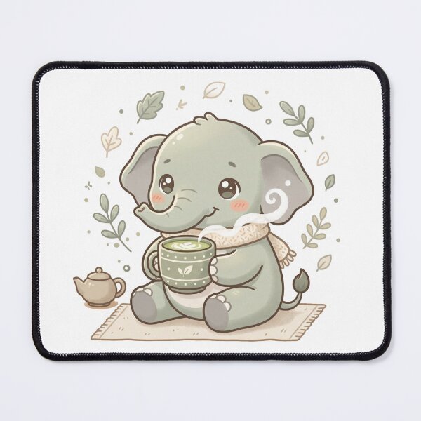 Item preview, A Cute Elephant - Matcha Latte Pastel Sage Green designed and sold by DigitfanStudio.