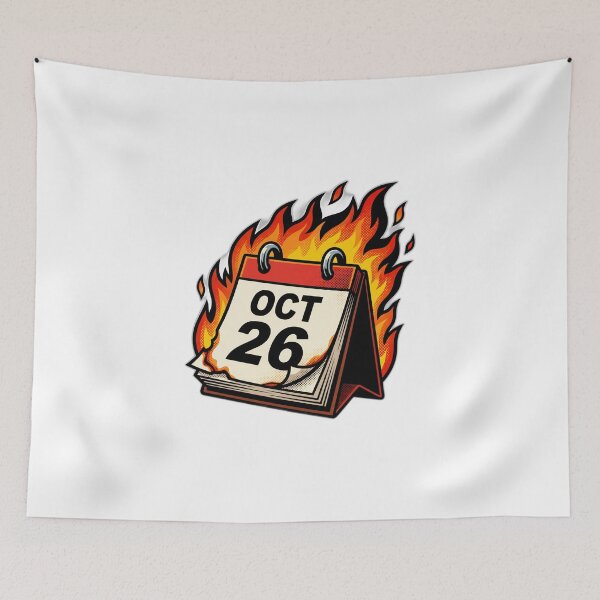 Item preview, Not Today Satan Funny Sarcastic Fire Calendar designed and sold by ryanguas.