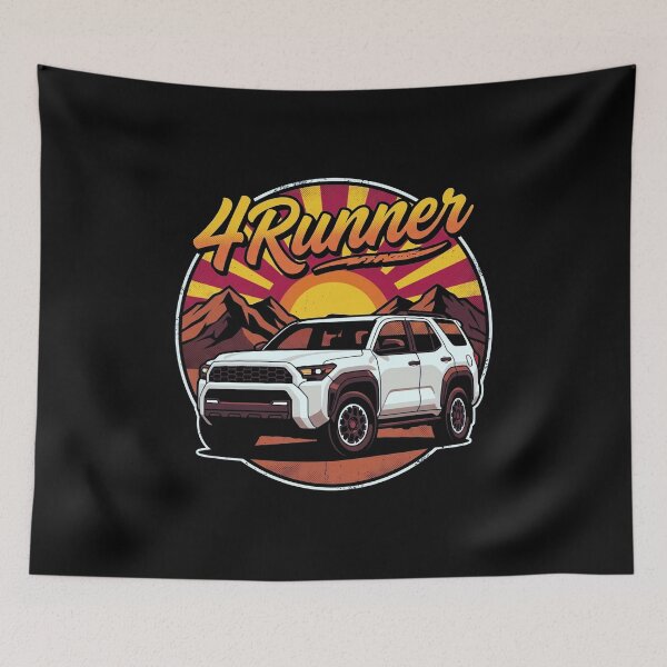 Item preview, Retro Sunset Style 6th Gen 4Runner Off Road Overlanding [Black Shirt Only] designed and sold by Off-Road-Zone.