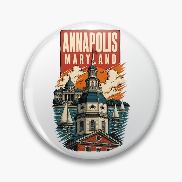 Item preview, Annapolis Maryland USA Vintage Travel Tourism Art designed and sold by TravelersGems.