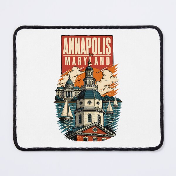 Item preview, Annapolis Maryland USA Vintage Travel Tourism Art designed and sold by TravelersGems.