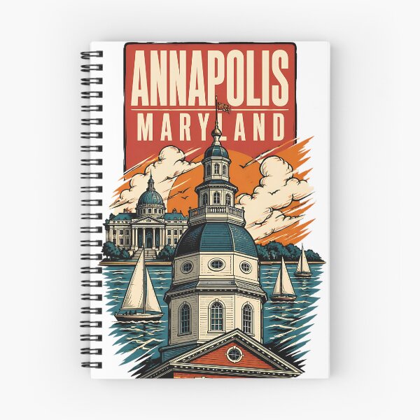 Item preview, Annapolis Maryland USA Vintage Travel Tourism Art designed and sold by TravelersGems.