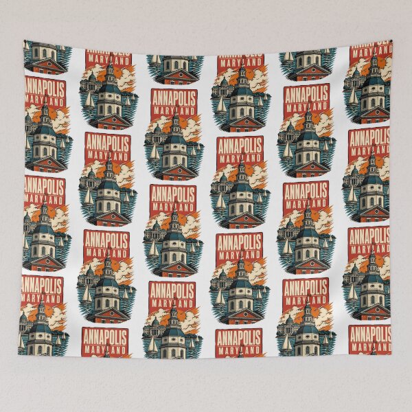 Item preview, Annapolis Maryland USA Vintage Travel Tourism Art designed and sold by TravelersGems.