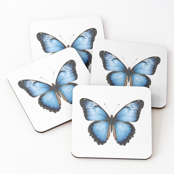 Artikelvorschau, Aquarellmalerei eines blauen Morphofalters entworfen und verkauft von RawNaturePrints.