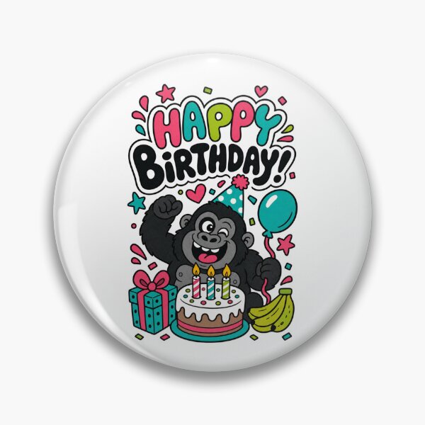 Item preview, Happy Birthday - Gorilla designed and sold by BrambleBox.