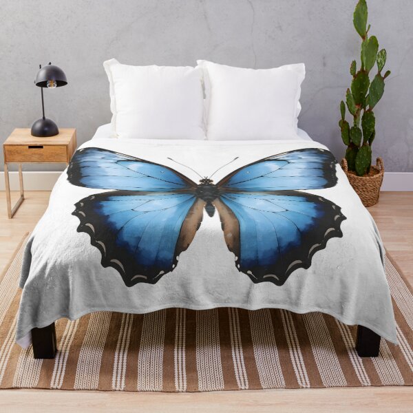 Item preview, Blue Morpho Butterfly Watercolor Painting designed and sold by RawNaturePrints.