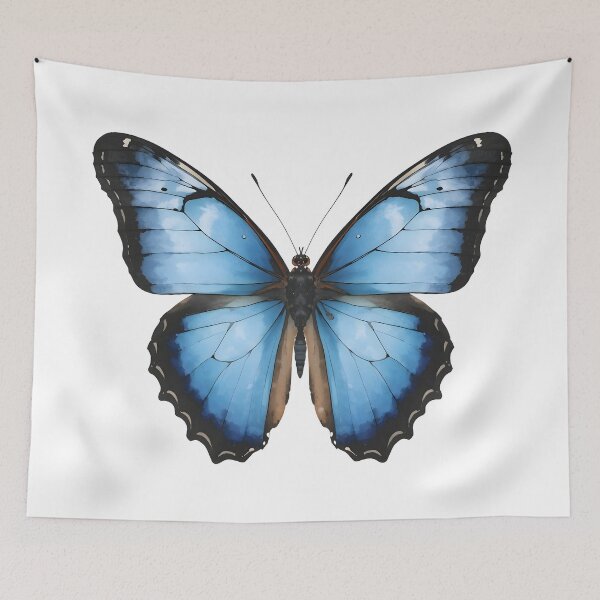 Item preview, Blue Morpho Butterfly Watercolor Painting designed and sold by RawNaturePrints.