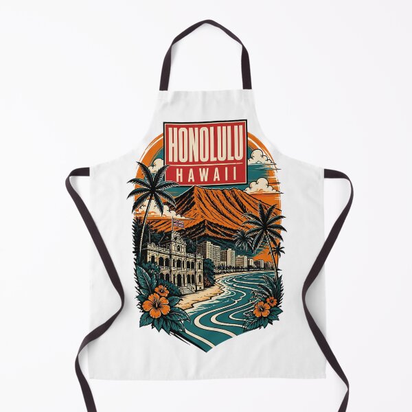 Item preview, Honolulu Hawaii USA Vintage Travel Tourism Art designed and sold by TravelersGems.