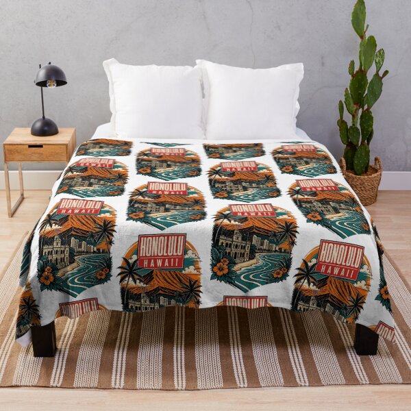 Item preview, Honolulu Hawaii USA Vintage Travel Tourism Art designed and sold by TravelersGems.