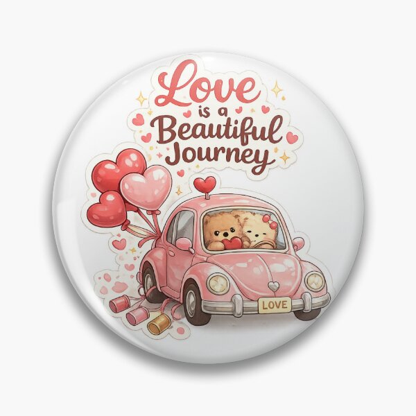 Item preview, Love Is a Beautiful Journey Sticker | Cute Valentine Car | Kawaii Couple Car | Transparent PNG designed and sold by Ishratparween11.