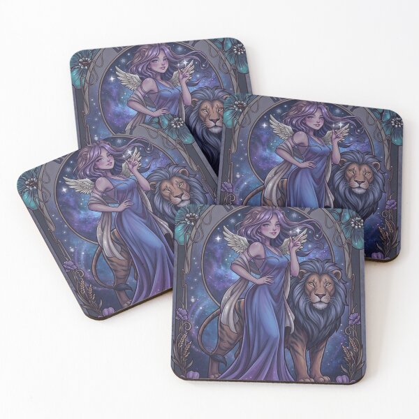 Item preview, Leo Zodiac Goddess Art Print | Leo Energy Celestial Lion Fantasy | Dark Astrology Anime Illustration | Horoscope Wall Art | Art Nouveau Zodiac Decor | Leo Birthday Gift designed and sold by RSDigitalPrintDesign.
