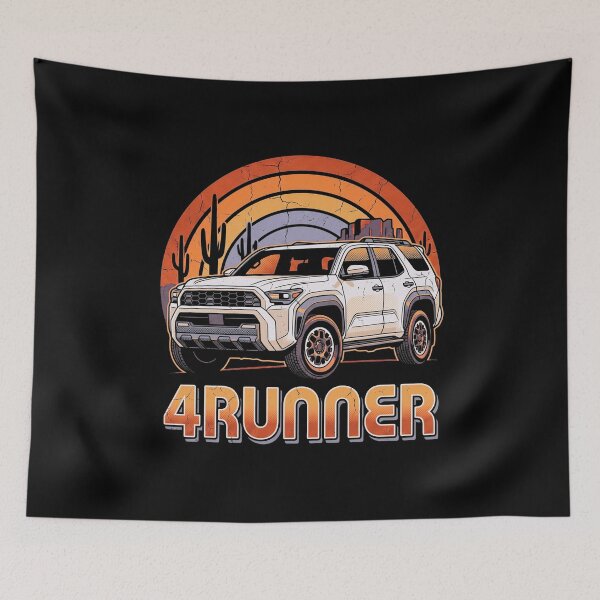 Item preview, Retro Sunset Style 6th Gen 4Runner Overland Off Roading [Black Shirt Only] designed and sold by Off-Road-Zone.