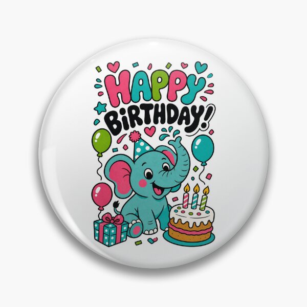 Item preview, Happy Birthday - Elephant designed and sold by BrambleBox.