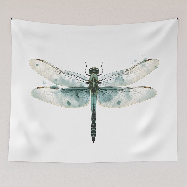 Item preview, Blue Dragonfly Watercolor Painting designed and sold by RawNaturePrints.