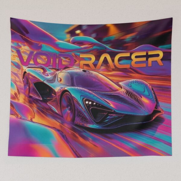 Item preview, Void Racer Cyber Hypercar - Neon Abstract Speed Art designed and sold by Nexus Space.