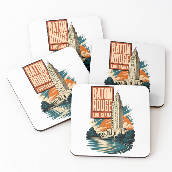 Item preview, Baton Rouge, Louisiana USA Vintage Travel Tourism Art designed and sold by TravelersGems.