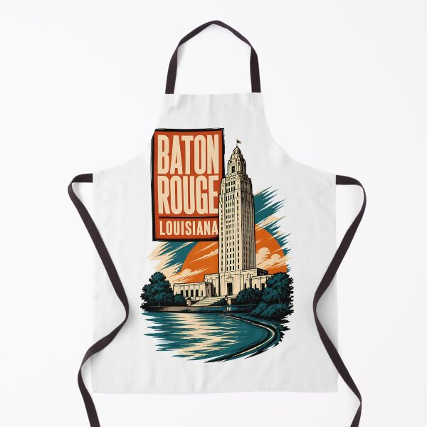 Item preview, Baton Rouge, Louisiana USA Vintage Travel Tourism Art designed and sold by TravelersGems.
