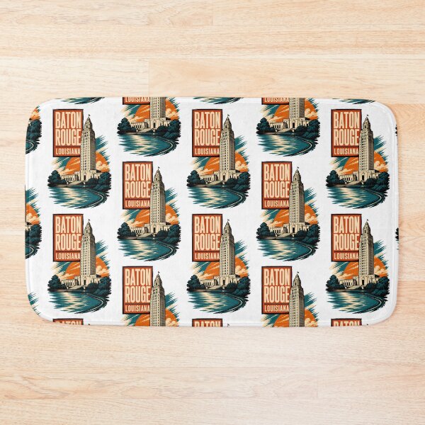 Item preview, Baton Rouge, Louisiana USA Vintage Travel Tourism Art designed and sold by TravelersGems.