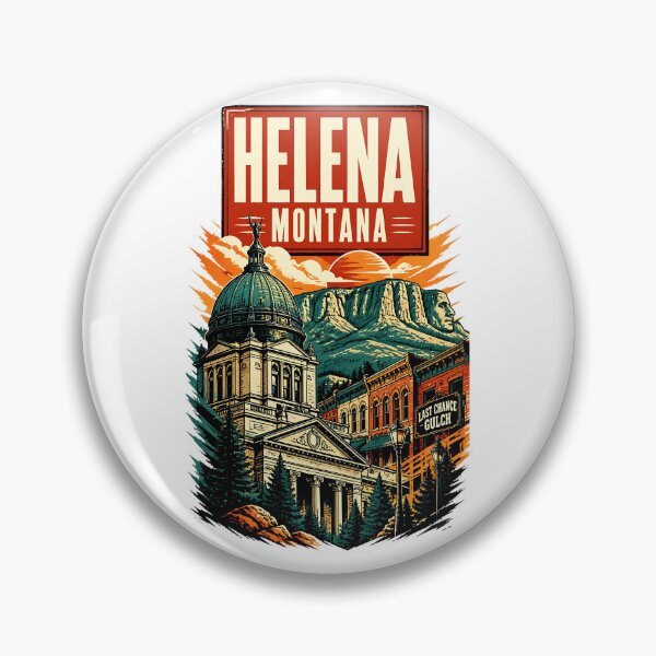 Item preview, Helena, Montana USA Vintage Travel Tourism Art designed and sold by TravelersGems.