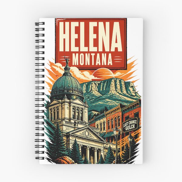 Item preview, Helena, Montana USA Vintage Travel Tourism Art designed and sold by TravelersGems.