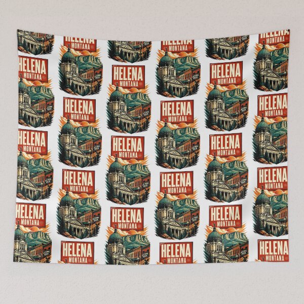 Item preview, Helena, Montana USA Vintage Travel Tourism Art designed and sold by TravelersGems.