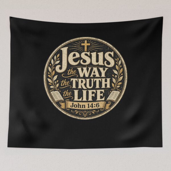 Item preview, Vintage Jesus John 14:6 Christian Scripture designed and sold by snowry.
