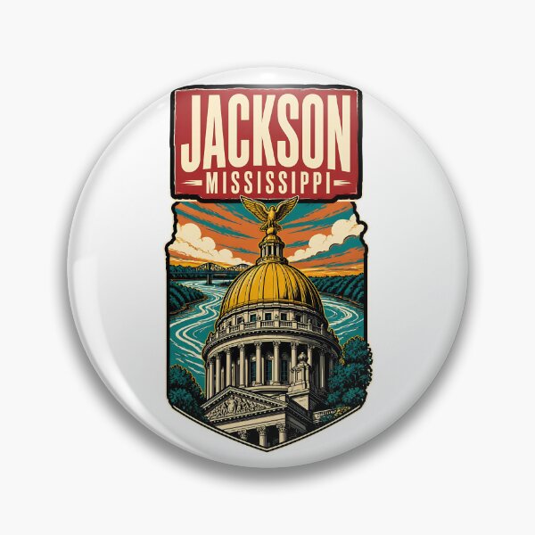 Item preview, Jackson, Mississippi USA Vintage Travel Tourism Art designed and sold by TravelersGems.