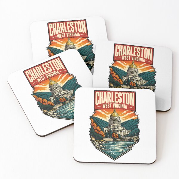 Item preview, Charleston, West Virginia USA Vintage Travel Tourism Art designed and sold by TravelersGems.
