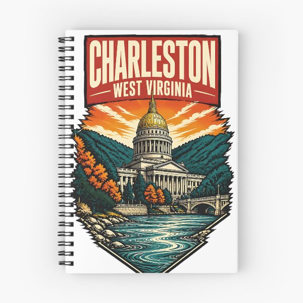 Item preview, Charleston, West Virginia USA Vintage Travel Tourism Art designed and sold by TravelersGems.