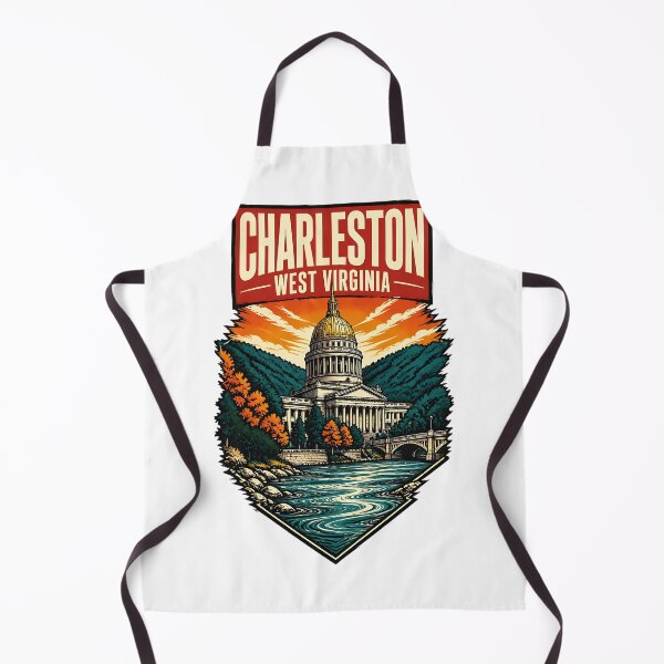 Item preview, Charleston, West Virginia USA Vintage Travel Tourism Art designed and sold by TravelersGems.