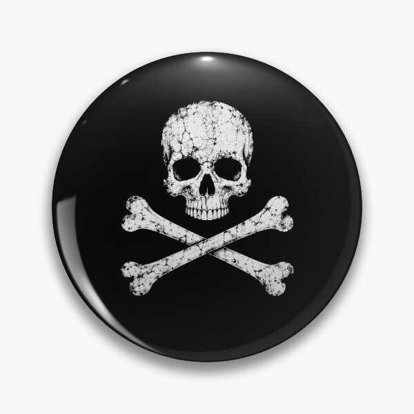 Item preview, Distressed White Skull Crossbones Vintage designed and sold by Moizento.