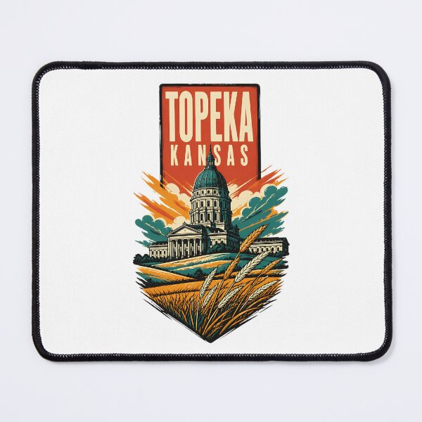 Item preview, Topeka, Kansas USA Vintage Travel Tourism Art designed and sold by TravelersGems.