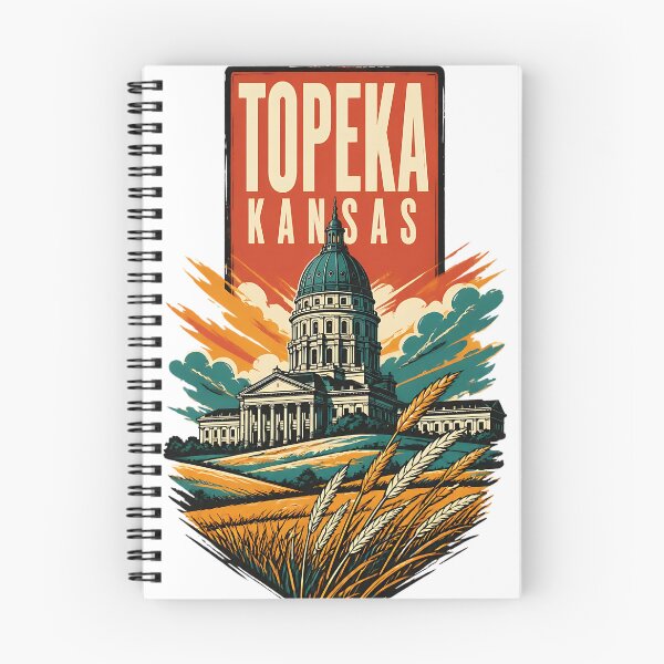 Item preview, Topeka, Kansas USA Vintage Travel Tourism Art designed and sold by TravelersGems.