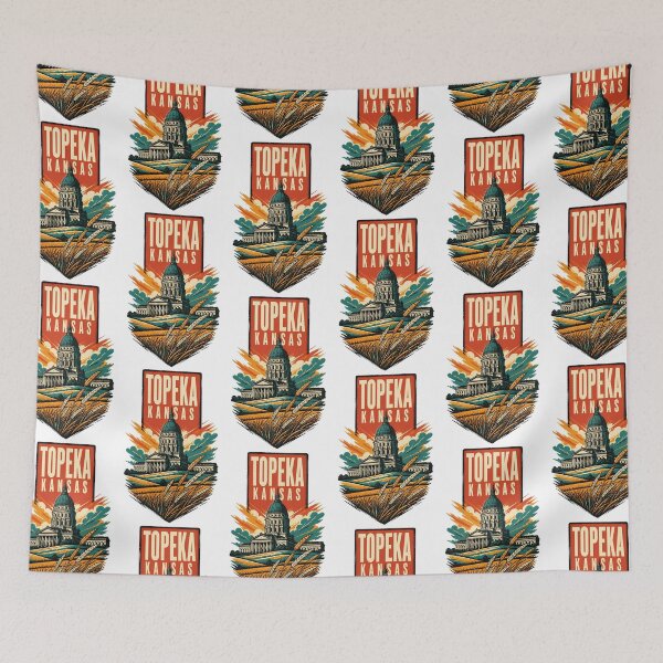 Item preview, Topeka, Kansas USA Vintage Travel Tourism Art designed and sold by TravelersGems.