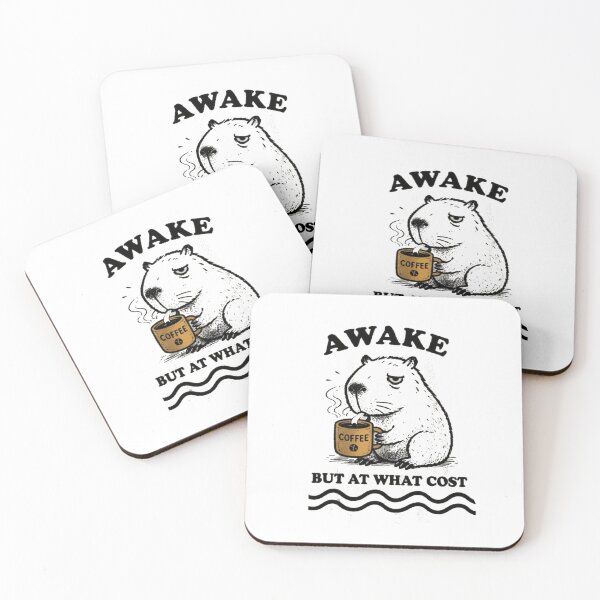 Item preview, Funny Awake But At What Cost Capybara Coffee Mood  designed and sold by Gbriel3.