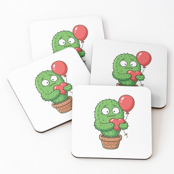 Item preview, Cactus Trying to Hug Red Balloon designed and sold by YNAMREG.
