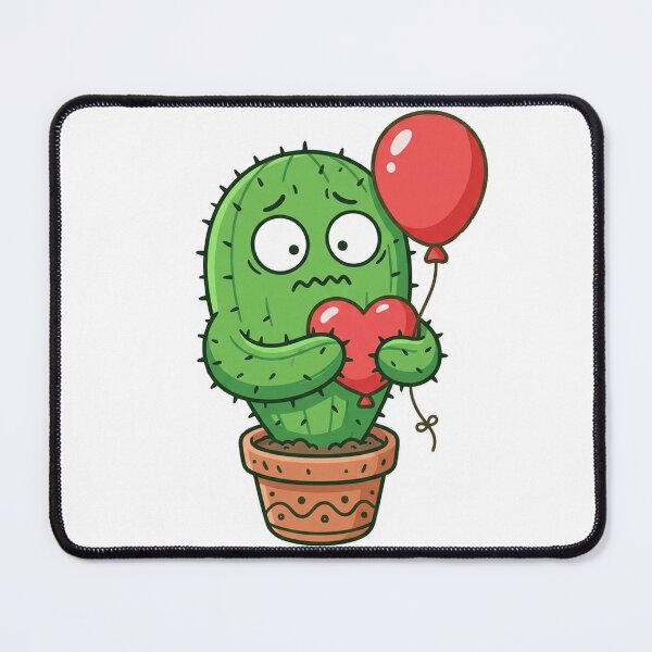 Item preview, Cactus Trying to Hug Red Balloon designed and sold by YNAMREG.